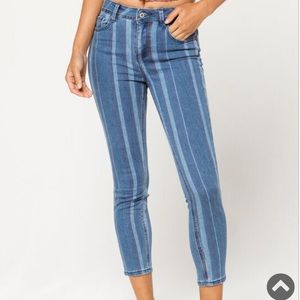 Color Stripe Womens Skinny Jeans